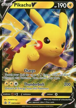 Pokemon TCG Pikachu V SWSH061 (Jumbo) Black Star Promo OVERSIZED - Image 1