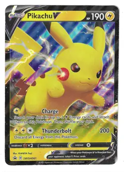 Pokemon Card-PIKACHU V Full Art Shining Fates Black Star Promo SWSH061 Used/Read - Image 1