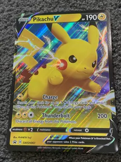 Pokemon Pikachu V Holo SWSH061 Shining Fates Black Star Promo Jumbo NM/M - Image 1