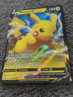 Pokemon Pikachu V Holo SWSH061 Shining Fates Black Star Promo Jumbo NM/M - Image 2