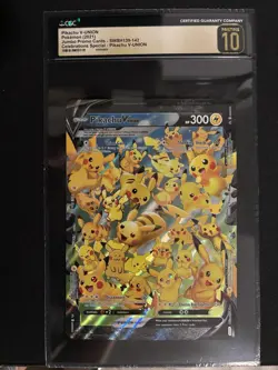 Pokemon TCG SWSH141 Pikachu V-Union Promo Card Jumbo Size CGC Prestine 10 - Image 1