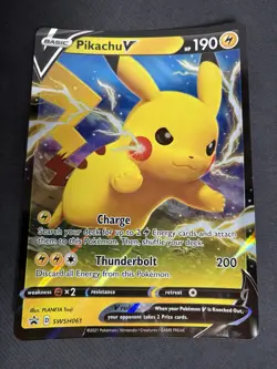 Black Star Promo Pokemon Card, (Jumbo) Pikachu V SWSH061 Ultra Rare - Image 1