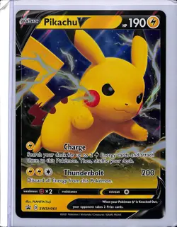 2021 Pokemon SWSH Shining Fates Pikachu V Oversized Black Star Promo #SWSH061 - Image 1