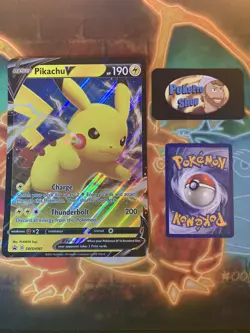 Pikachu V Jumbo Pokemon TCG SWSH061 Shining Fates 2021 Oversized Card - Image 1