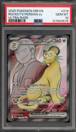 Pokemon Team Rocket's Persian ex Destined Rivals Ultra Rare #219 PSA 10 Gem Mint - Image 1