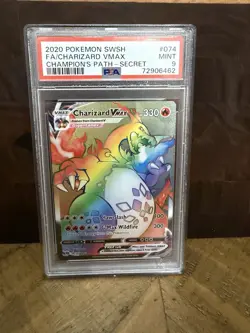 Pokemon TCG Champions Path Rainbow Charizard VMAX Secret Rare Card 74/73 - Image 1