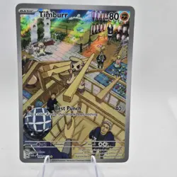 Pokemon TCG Timburr Holo Illustration Rare Card 183/167 Sv06 Twilight Masquerade - Image 1