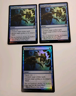 3x Foil Steel Sabotage MTG, Double Masters, LP+ - Image 1