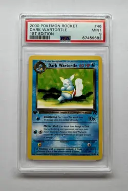 2000 Pokemon Rocket - Dark Wartortle 1st Edition 46/82 PSA 9 - Image 1