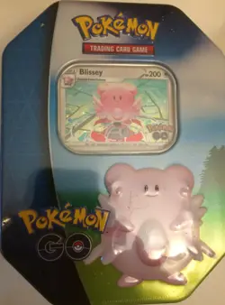 Pokemon GO w/ Blissey Tin: 1 foil promo card, 1 additional foil card, 4 Booster - Image 1