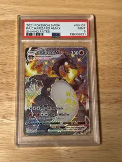 Pokemon Charizard VMAX SV107/SV122 Shining Fates Shiny Holo Rare PSA 9 - Image 1