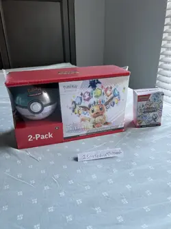 Pokemon Prismatic Evolutions 2-Pack ETB Poke Ball Sam’s Club w/ Booster Bundle - Image 1