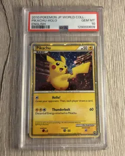 Pokemon 2010 Pikachu Holo Japanese World Coll English GEM MINT PSA 10 - Image 1