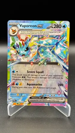 2025 Pokemon Vaporeon ex 023/131 - Prismatic Evolutions - Tera Double Rare - NM - Image 1