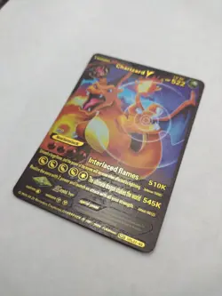 Charizard V Black Foil Fan Art Pokemon Display Card - Image 2