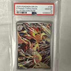 2025 POKEMON DRI EN-DESTINED RIVALS ILLUSTRATION RARE ETHAN'S TYPHLOSION PSA 10 - Image 3