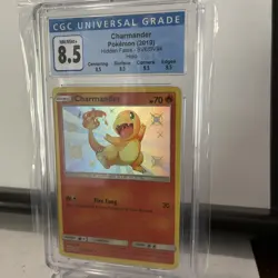 CGC 8.5 NM/MINT Baby Shiny Charmander Holo Hidden Fates SV6/SV94 Pokemon 2019 - Image 1