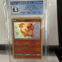 CGC 8.5 NM/MINT Baby Shiny Charmander Holo Hidden Fates SV6/SV94 Pokemon 2019 - Image 2