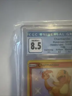 CGC 8.5 NM/MINT Baby Shiny Charmander Holo Hidden Fates SV6/SV94 Pokemon 2019 - Image 3