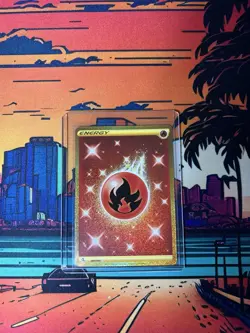 Pokemon Card TCG - Fire Energy 284/264 Fusion Strike Gold Secret Rare Holo NM/M - Image 2