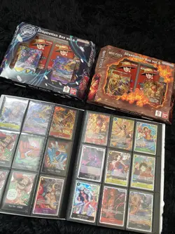 One Piece Illustration Box Vol 5 & 6 + binder of 66x cards sr, sec, r, don - Image 1