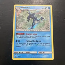 Pokemon TCG Greninja Holo Rare Card Detective Pikachu 9/18 HP - Image 1