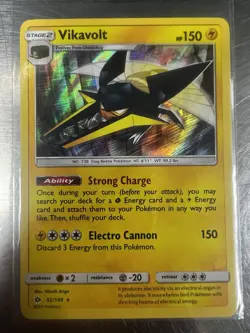 Pokemon TCG Card VIKAVOLT 52/149 - Sun & Moon RARE HOLO - MINT - Image 1