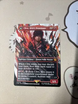 Clive, Ifrit's Dominant 0318 Borderless Final Fantasy MTG Near Mint Ifrits - Image 1