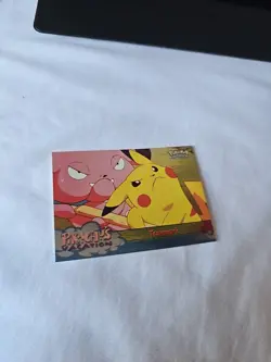 1998 Topps Chrome Pokemon Pikachu Vacation Teamwork Holo Foil - Image 1