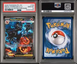 2025 POKEMON PFL EN-PHANTASMAL FLAMES #125 MEGA CHARIZARD X EX PSA 10 - Image 3