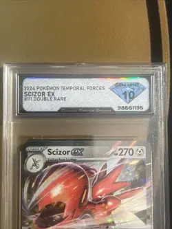 2024 Pokemon Temporal Forces #111 Scizor ex - 10 Gem Mint - Image 3