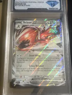 2024 Pokemon Temporal Forces #111 Scizor ex - 10 Gem Mint - Image 4