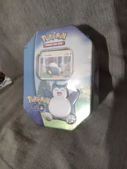Pokemon GO 2022 Collectible Sealed Tin - SNORLAX (4 Packs, 2 Foils & Stickers) 820650850776 - Image 1