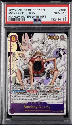 2025 ONE PIECE EB02-EXTRA BOOSTER -ANIME 25TH COLL- #061 MONKEY D. LUFFY PSA 10 - Image 1