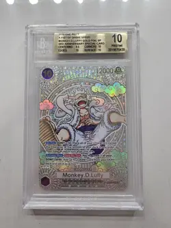 BGS 10 One Piece Monkey.D.Luffy Gold Foil SP OP05-119 Fist of Divine Speed - Image 1