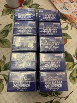 One Piece OP-14 The Azure Sea’s Seven Double Pack Set 9 Lot Of 10 Sets - Image 1