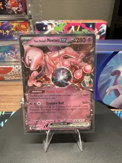Team Rocket's Mewtwo ex 205 Scarlet & Violet Promo W/ Meowth, Giovanni Holo - NM - Image 1