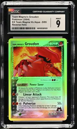 TEAM MAGMA'S GROUDON 9/95 REVERSE HOLO EX TEAM MAGMA VS AQUA POKEMON CGC 9 MINT - Image 1