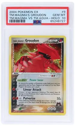 2004 POKEMON EX TEAM MAGMA VS TEAM AQUA #9 MAGMA'S GROUDON-HOLO PSA 10 Gem Mint - Image 1