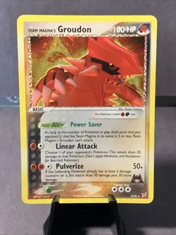 Pokemon TCG Team Magma's Groudon Team Magma vs Team Aqua 9/95 Holo Rare 2004 LP - Image 1