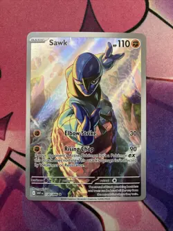 Sawk 130/086 White Flare Holo Illustration Rare English Pokemon NM WHT - Image 1