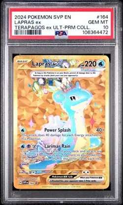 2024 POKEMON SVP EN-SV BLACK STAR PROMO #164 LAPRAS EX PSA 10 - Image 1