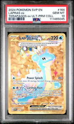 2024 POKEMON SVP EN-SV BLACK STAR PROMO #164 LAPRAS EX PSA 10 - Image 1