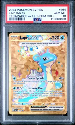 2024 POKEMON SVP EN-SV BLACK STAR PROMO #164 LAPRAS EX PSA 10 - Image 1