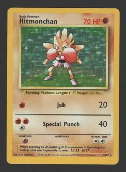 Hitmonchan Holo Base Set 7/102 ENG - Pokemon Card Rare - Image 1