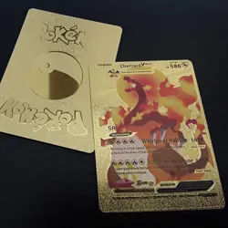 Pokemon Golden Holofoil WHIRLPOOL HELLFIRE CHARIZARD VMAX GOLD collectors card - Image 1