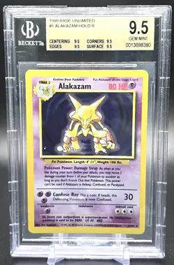 1999 Alakazam Holo Unlimited Base Pokemon Card BGS 9.5 Gem Mint Quad True Gem!💎 - Image 1