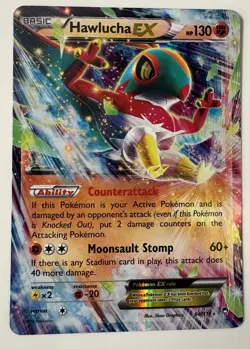 Hawlucha EX 64/111 XY Furious Fists Ultra Rare Pokemon TCG Card NM - Image 1