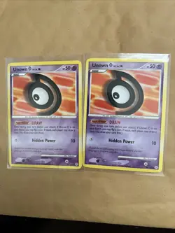 2x Pokemon Card Unown D LV.14 68/130 Diamond Pearl Vintage LP 2007 - Image 1