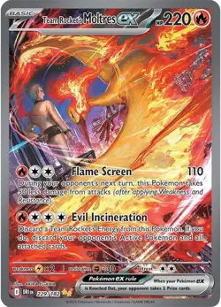 Team Rocket's Moltres ex - 229/182 - Pokemon Destined Rivals Illustration NM - Image 1